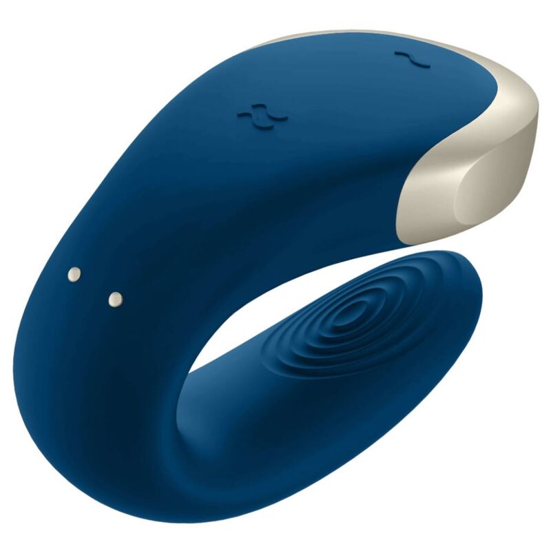 SATISFYER - VIBRATEUR DOUBLE LOVE APP POUR COUPLES LUXURY BLUE
