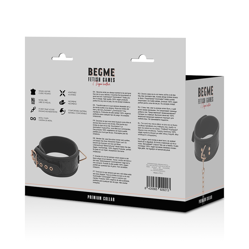 BEGME - BLACK EDITION NEOPRENE LINING VEGAN LEATHER NECKLACE