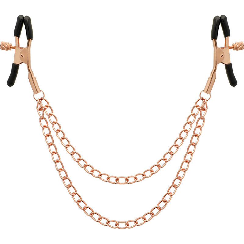 COQUETTE CHIC DESIRE - PINCES A TÉTONS FANTAISIE EN MÉTAL AVEC CHAÎNE
