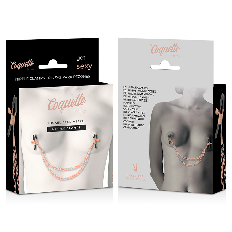 COQUETTE CHIC DESIRE - PINCES A TÉTONS FANTAISIE EN MÉTAL AVEC CHAÎNE