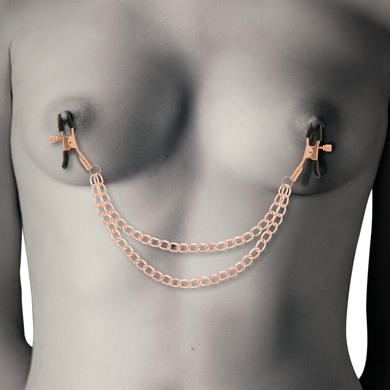 COQUETTE CHIC DESIRE - PINCES A TÉTONS FANTAISIE EN MÉTAL AVEC CHAÎNE