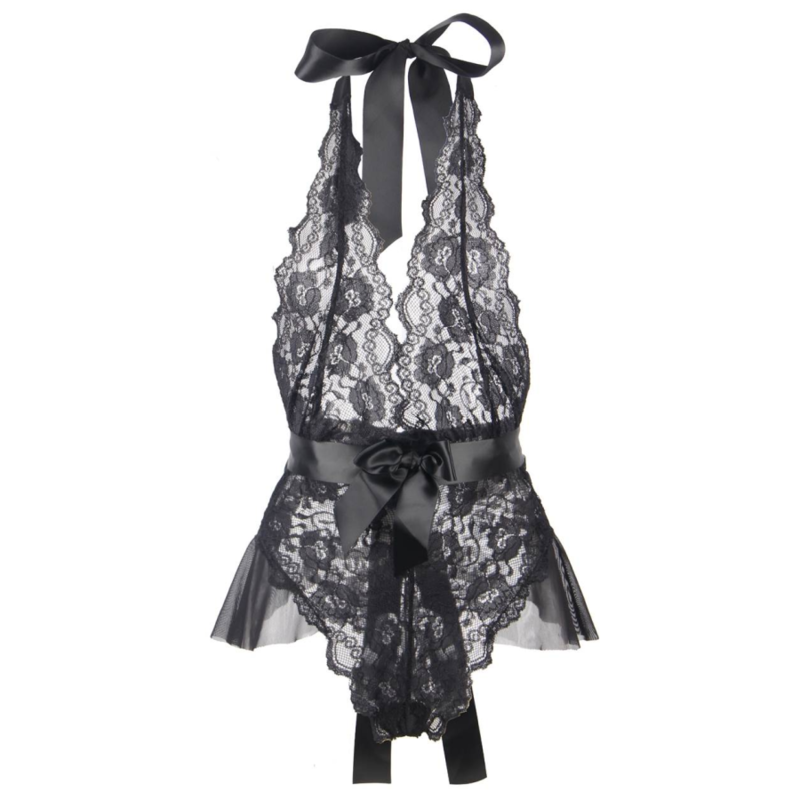 QUEEN LINGERIE - LOW-WIDTH LACE TEDDY L/XL
