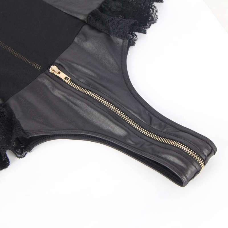 QUEEN LINGERIE - ZIPPERED TEDDY S/M
