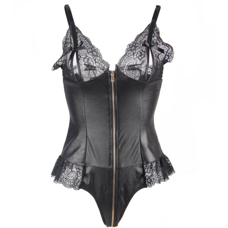 QUEEN LINGERIE - ZIPPERED TEDDY S/M