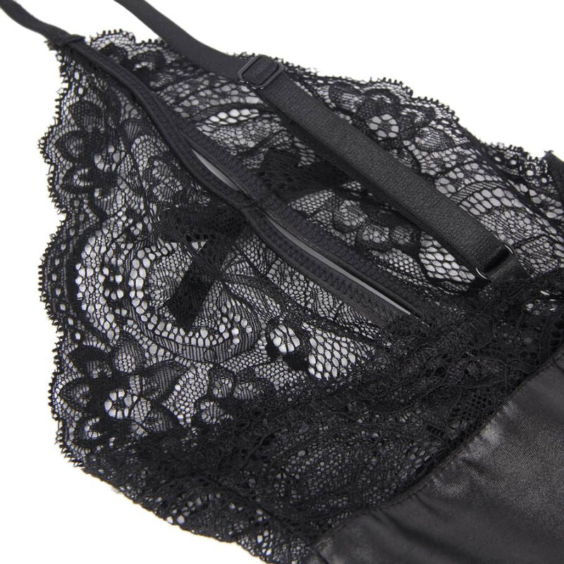QUEEN LINGERIE - ZIPPERED TEDDY S/M