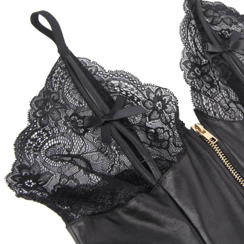 QUEEN LINGERIE - ZIPPERED TEDDY S/M