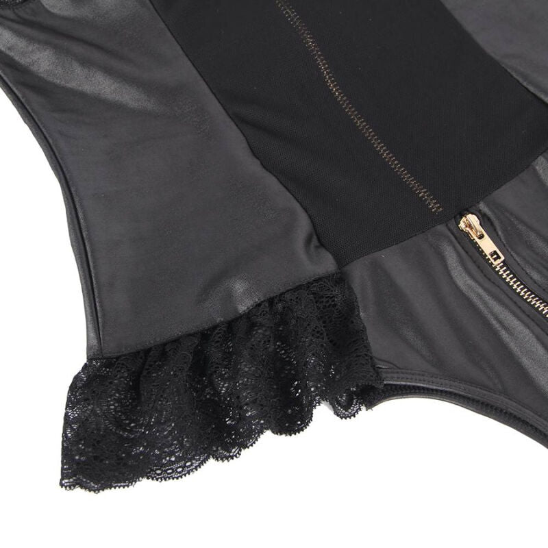 QUEEN LINGERIE - ZIPPERED TEDDY S/M