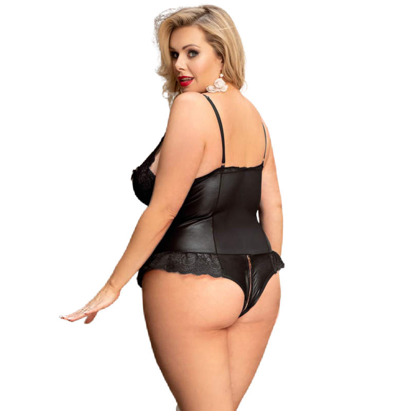 QUEEN LINGERIE - ZIPPERED TEDDY S/M
