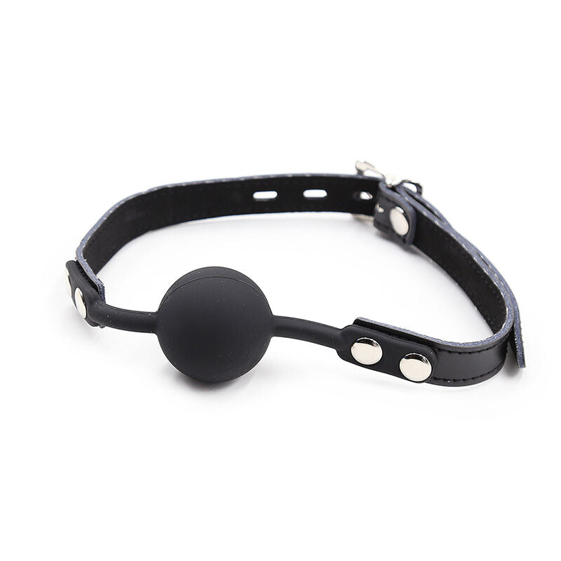 OHMAMA FETISH - SILICONE GAG WITH LEATHER STRAP (PADLOCK INCLUDED)