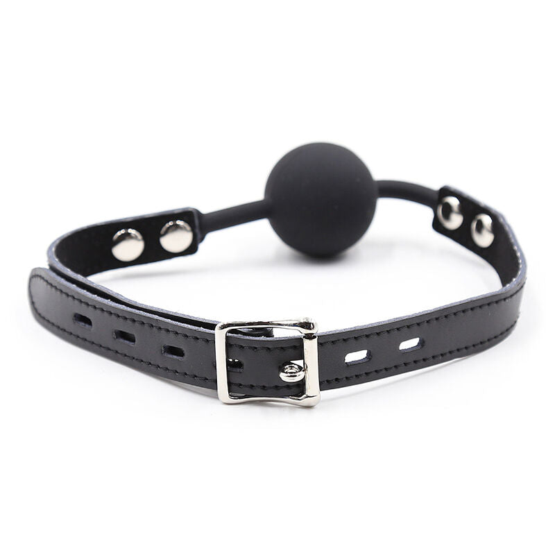 OHMAMA FETISH - SILICONE GAG WITH LEATHER STRAP (PADLOCK INCLUDED)