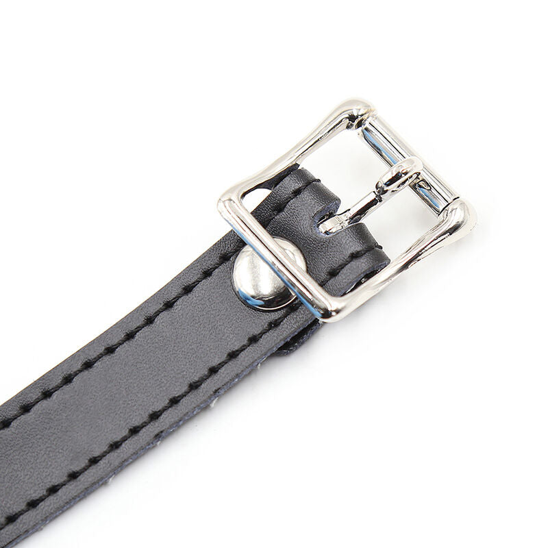 OHMAMA FETISH - SILICONE GAG WITH LEATHER STRAP (PADLOCK INCLUDED)
