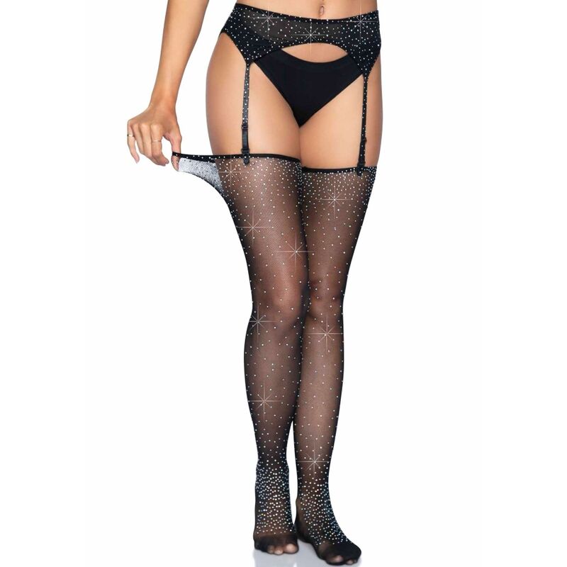 LEG AVENUE - BAS BRILLANTS AVEC PORTE-JARRETELLES TAILLE UNIQUE