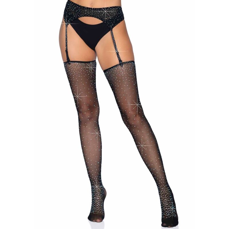 LEG AVENUE - BAS BRILLANTS AVEC PORTE-JARRETELLES TAILLE UNIQUE