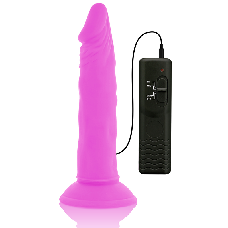 DIVERSIA - FLEXIBLE VIBRATING DILDO LILAC 23 CM -OR- 4.3 CM
