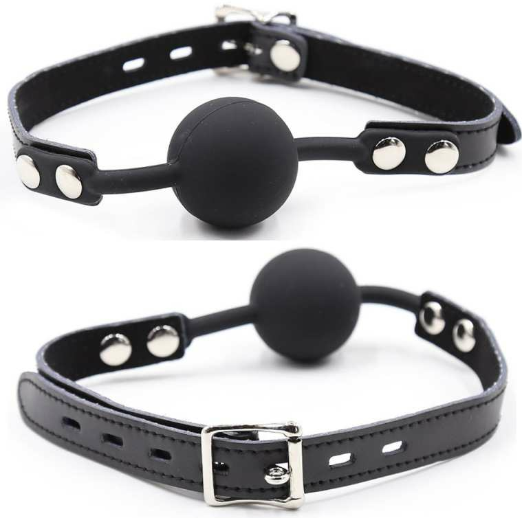OHMAMA FETISH - SILICONE GAG WITH LEATHER STRAP (PADLOCK INCLUDED)