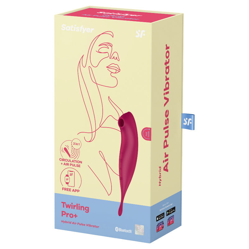 SATISFYER - TWIRLING PRO+ STIMULATOR AND VIBRATOR APP RED