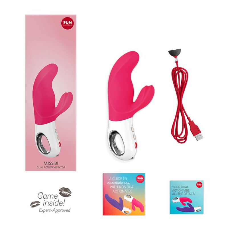FUN FACTORY - MISS BI DOUBLE VIBRATEUR ROSE / BLANC