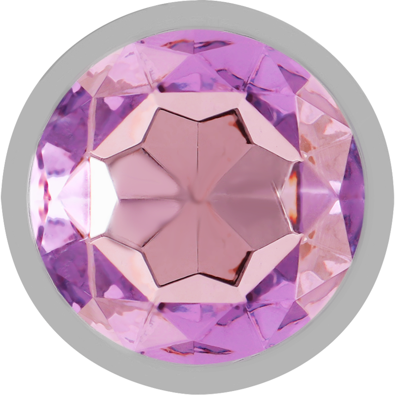 INTENSE - METAL ALUMINUM ANAL PLUG WITH VIOLET CRYSTAL SIZE L