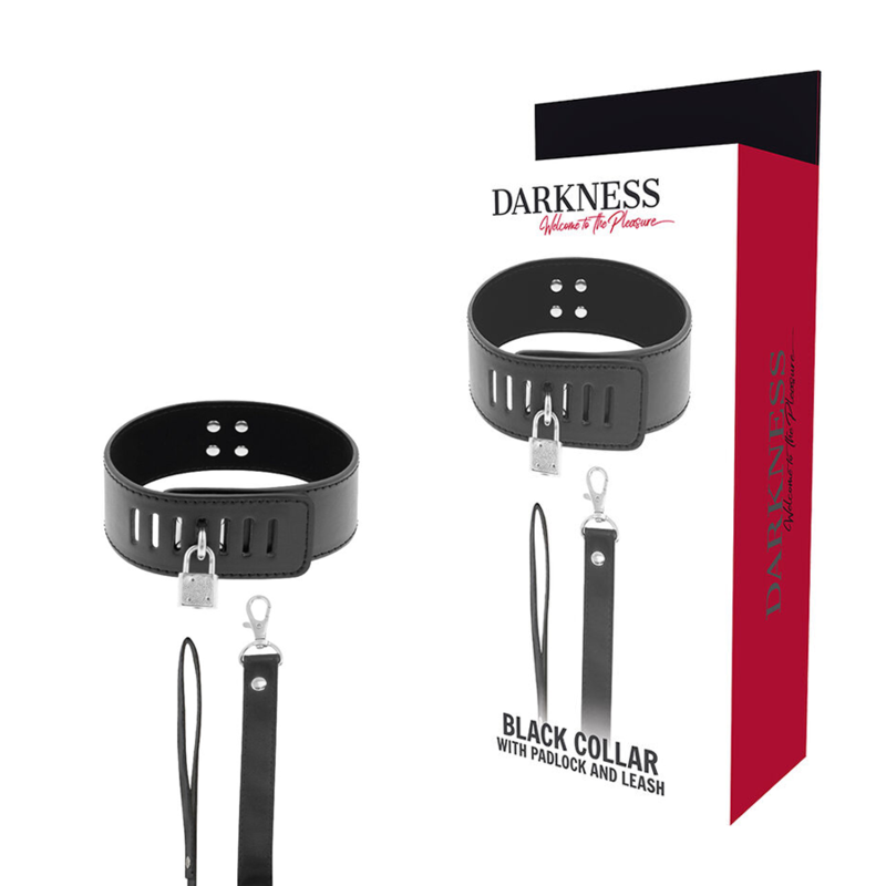 DARKNESS - BDSM COLLAR WITH BLACK PADLOCK