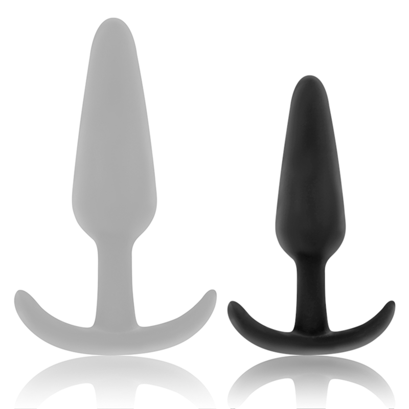 BLACK&SILVER - HANSEL SILICONE ANAL PLUG WITH HANDLE SMALL