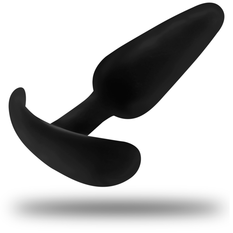 BLACK&SILVER - HANSEL SILICONE ANAL PLUG WITH HANDLE SMALL