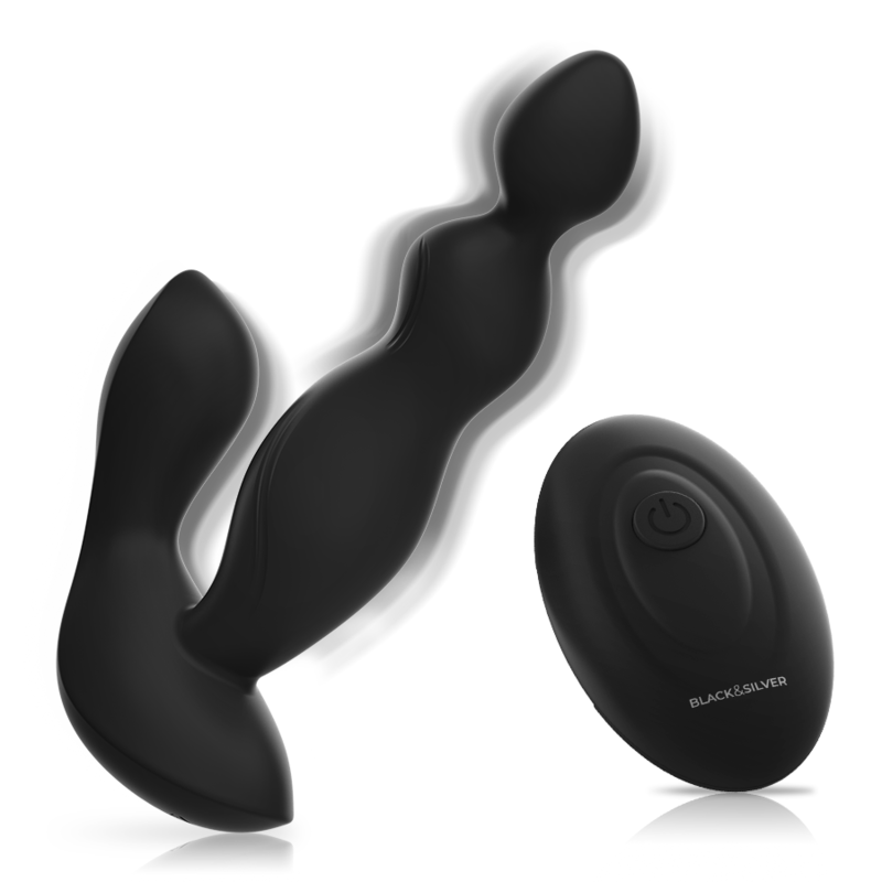 BLACK&SILVER - CORA PROSTATIC PLUG SILICONE REMOTE CONTROL