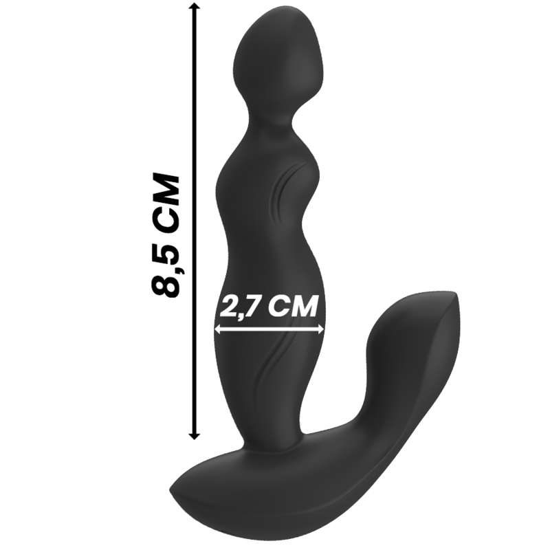 BLACK&SILVER - CORA PROSTATIC PLUG SILICONE REMOTE CONTROL