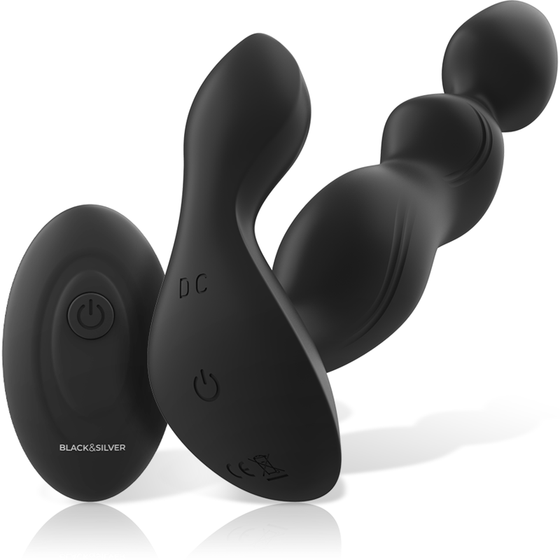BLACK&SILVER - CORA PROSTATIC PLUG SILICONE REMOTE CONTROL