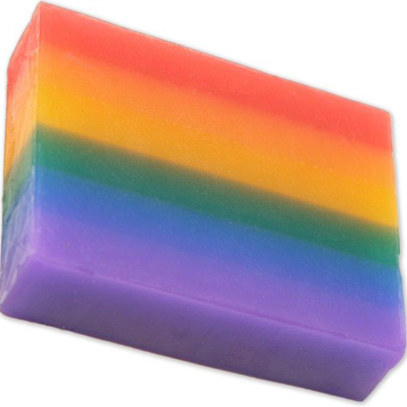PRIDE - FRUITY SCENTED SHINE SOAP WITH WHITE CERAMIC SOAP DISH