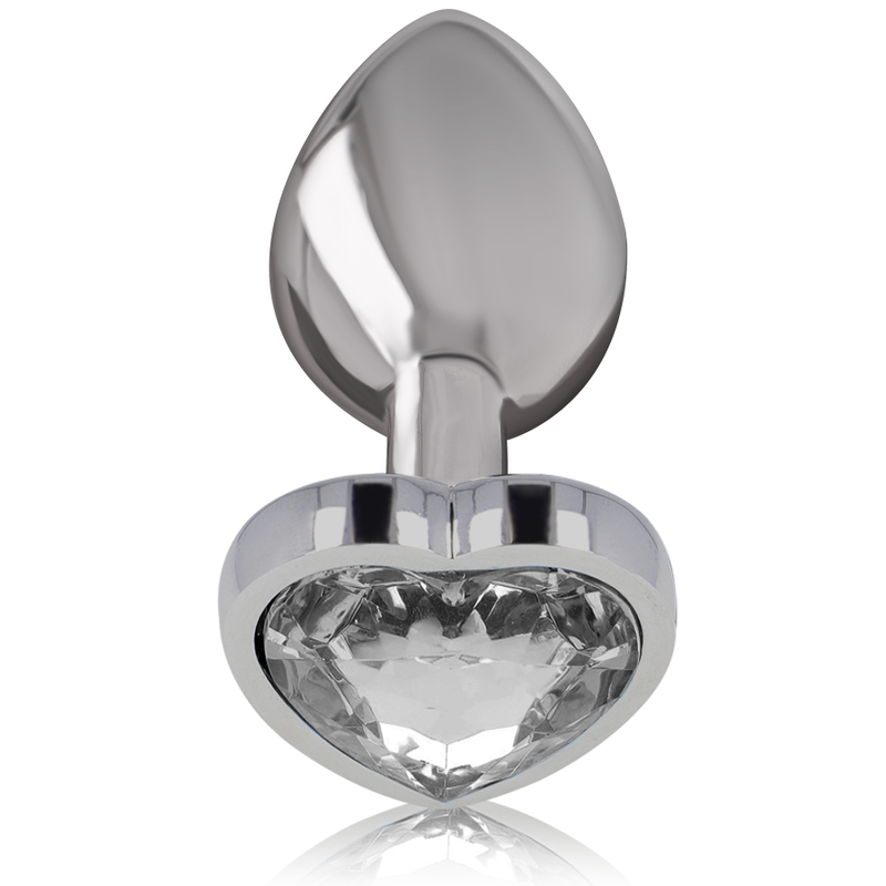 PLUG ANAL MÉTAL ALUMINIUM INTENSE - COEUR BLANC TAILLE M