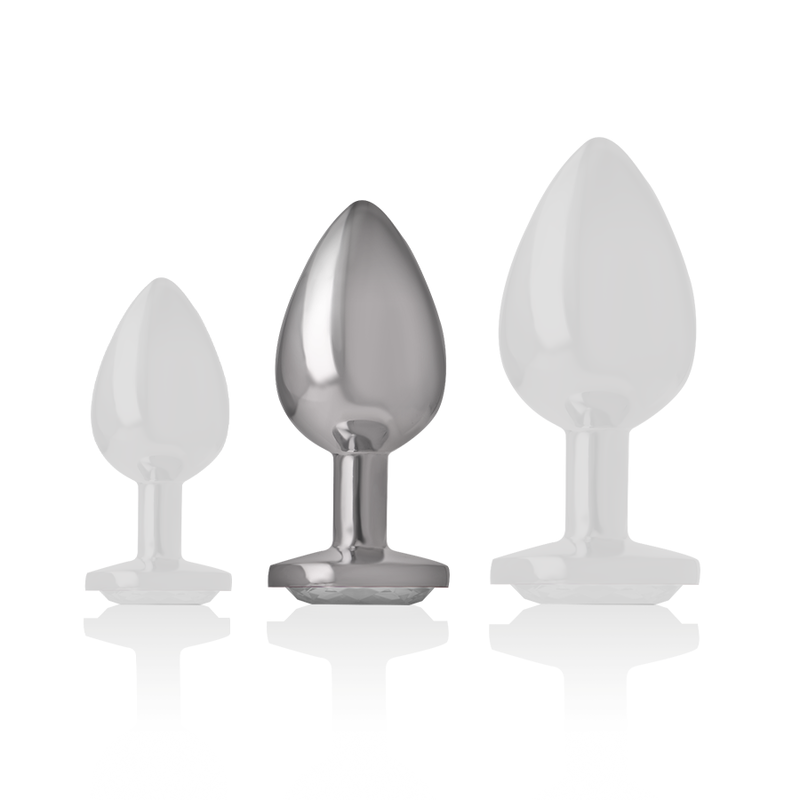 PLUG ANAL MÉTAL ALUMINIUM INTENSE - COEUR BLANC TAILLE M