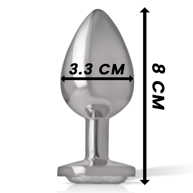 PLUG ANAL MÉTAL ALUMINIUM INTENSE - COEUR BLANC TAILLE M