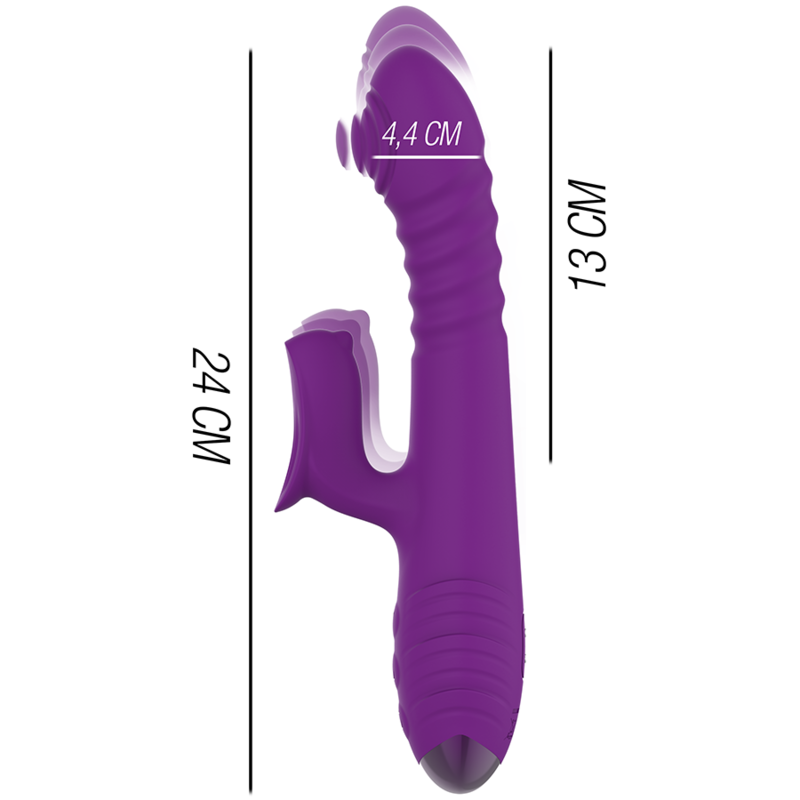 INTENSE - IGGY UP & DOWN RECHARGEABLE MULTIFUNCTION VIBRATOR WITH PURPLE CLITORIS STIMULATOR