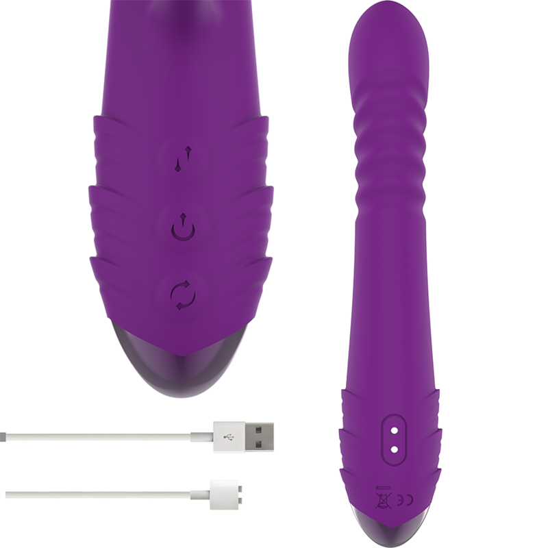 INTENSE - IGGY UP & DOWN RECHARGEABLE MULTIFUNCTION VIBRATOR WITH PURPLE CLITORIS STIMULATOR