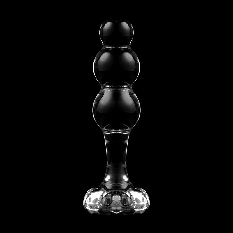 NEBULA SERIES BY IBIZA - MODEL 1 TRANSPARENT BOROSILICATE GLASS PLUG 10.5 CM -O- 3 CM