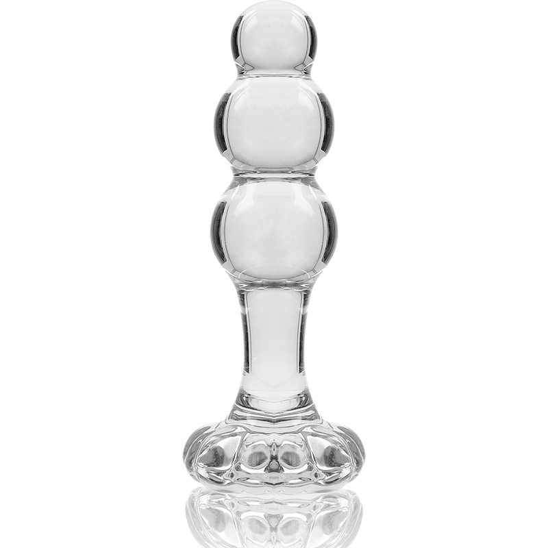 NEBULA SERIES BY IBIZA - MODEL 1 TRANSPARENT BOROSILICATE GLASS PLUG 10.5 CM -O- 3 CM