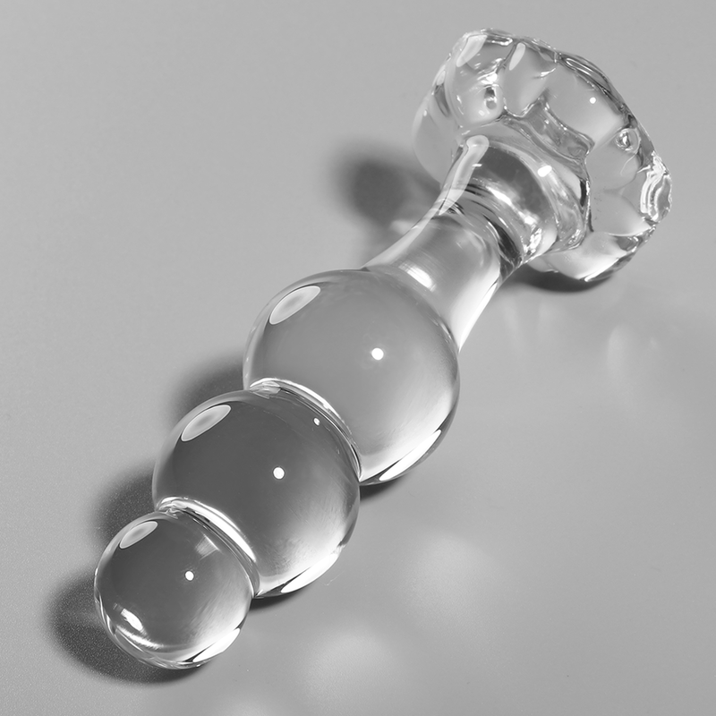 NEBULA SERIES BY IBIZA - MODEL 1 TRANSPARENT BOROSILICATE GLASS PLUG 10.5 CM -O- 3 CM