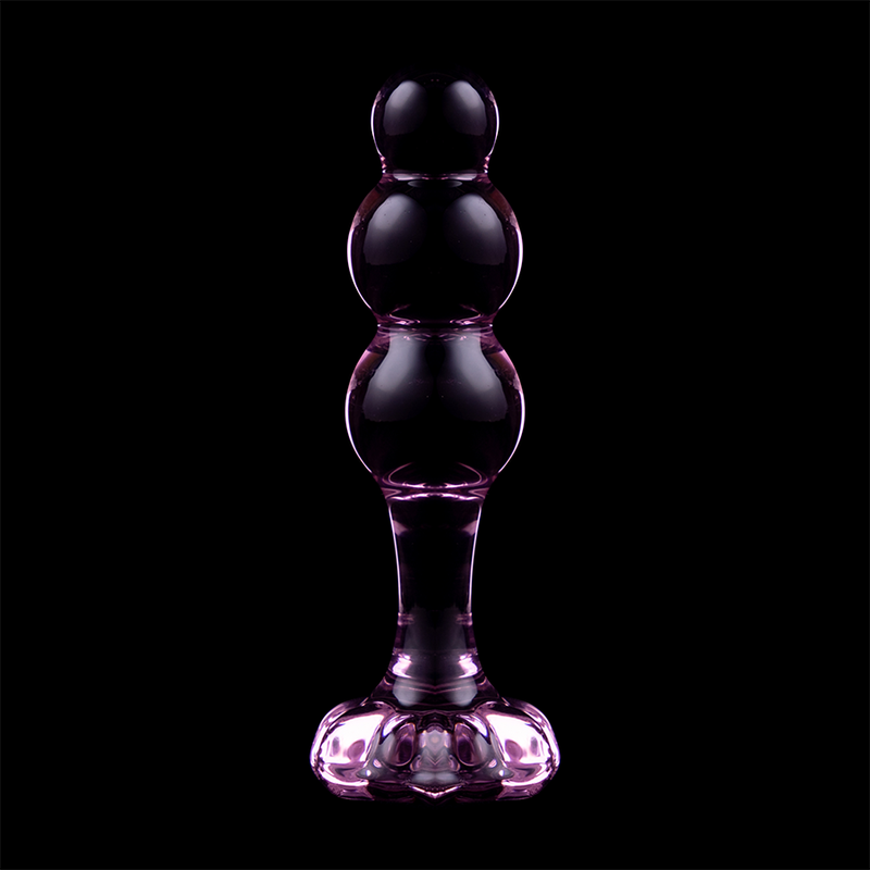 NEBULA SERIES BY IBIZA - MODEL 1 TRANSPARENT BOROSILICATE GLASS PLUG 10.5 CM -O- 3 CM