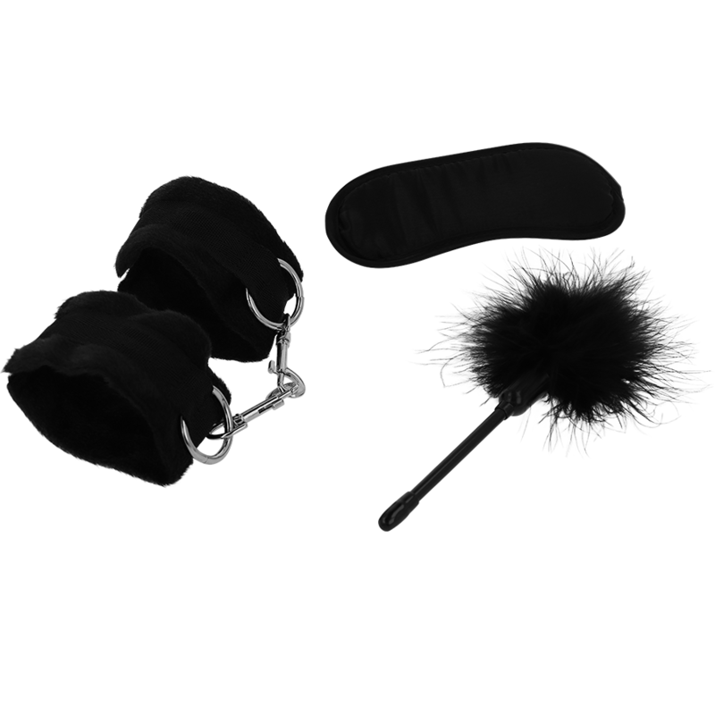 INTENSE - FETISH EROTIC SET 2 WITH HANDCUFFS, MASK AND DUSTER