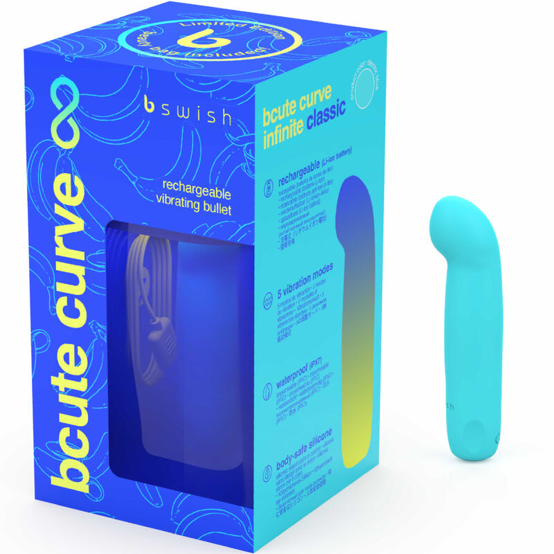 B SWISH - BCUTE CURVE INFINITE CLASSIC VIBRATEUR RECHARGEABLE EN SILICONE BLEU EN ÉDITION LIMITÉE