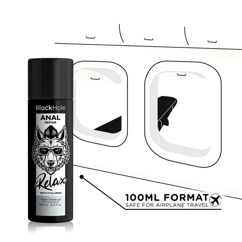 BLACK HOLE - SOIN RÉPARATEUR ANAL À BASE D'EAU RELAX AVEC HYALURON 100 ML