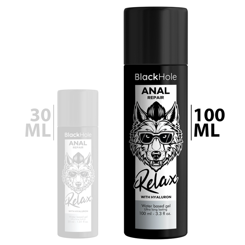 BLACK HOLE - SOIN RÉPARATEUR ANAL À BASE D'EAU RELAX AVEC HYALURON 100 ML