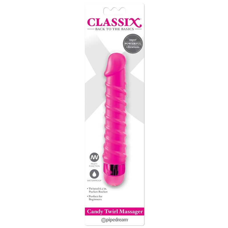 CLASSIX - CANDY TWIRL MASSEUR VIBRANT 16,5 CM ROSE