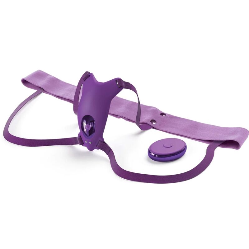 FANTASY FOR HER - VIBRATING BUTTERFLY HARNESS, RECHARGEABLE & REMOTE CONTROL VIOLET