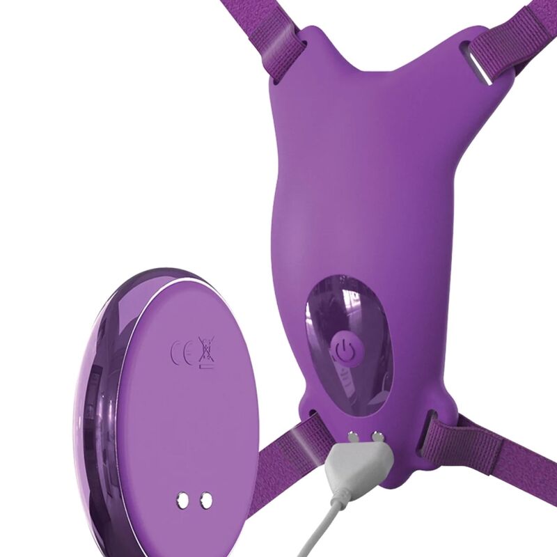 FANTASY FOR HER - VIBRATING BUTTERFLY HARNESS, RECHARGEABLE & REMOTE CONTROL VIOLET