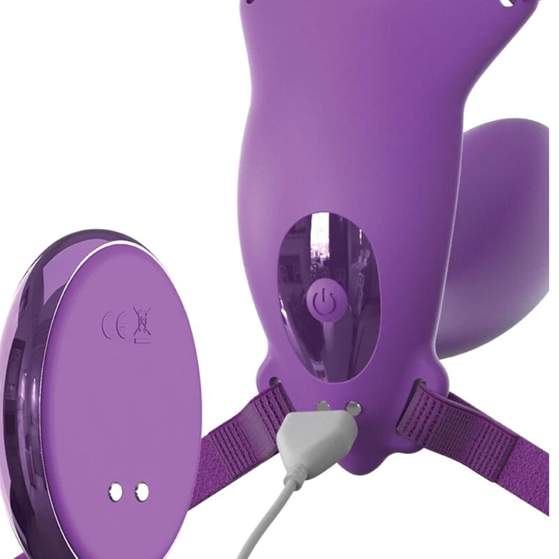 FANTASY FOR HER - G-SPOT BUTTERFLY HARNESS WITH VIBRATOR, RECHARGEABLE & REMOTE CONTROL VIOLET