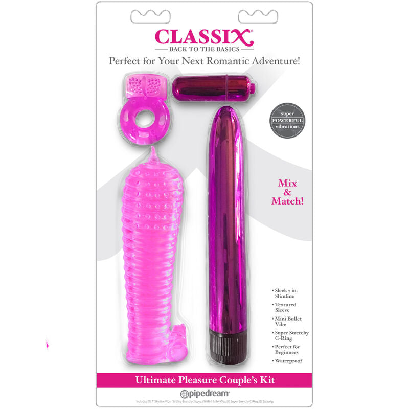 CLASSIX - KIT FOR COUPLES WITH RING, CASE AND PINK BULLETS