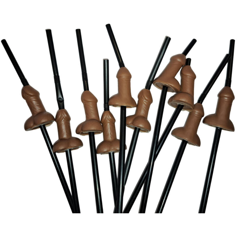 SPICY DEVIL - BAG OF 10 BLACK PENIS STRAWS