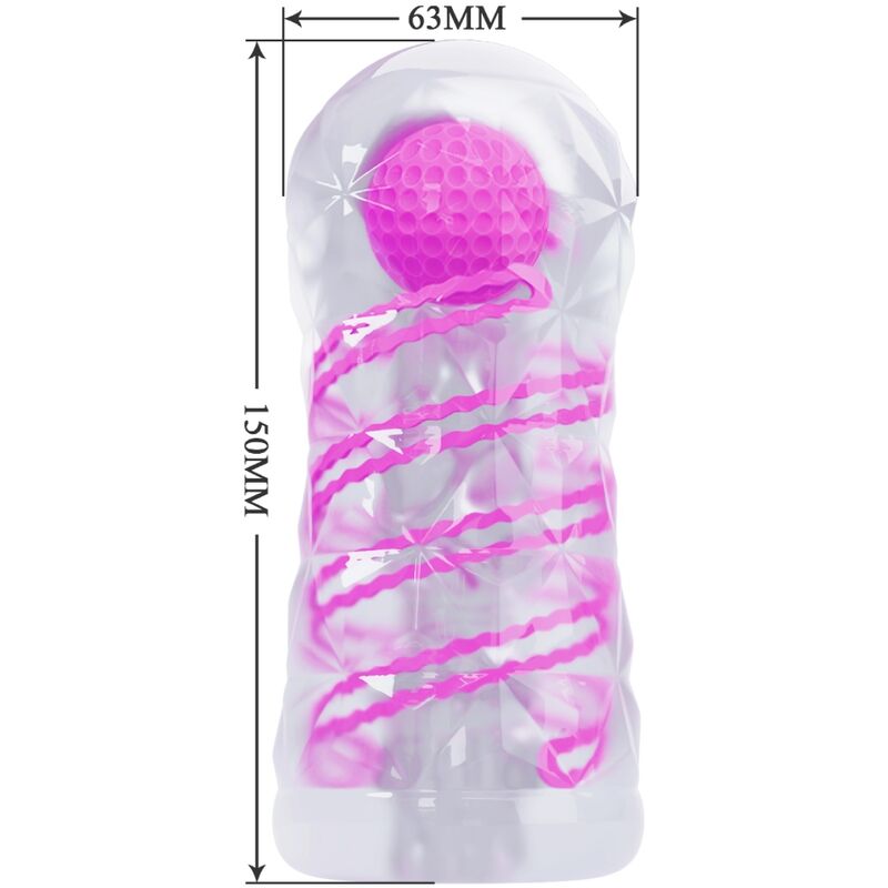 PRETTY LOVE - FANTASY INTERNAL SPIRAL AND BALLS TRANSPARENT MALE MASTURBATOR