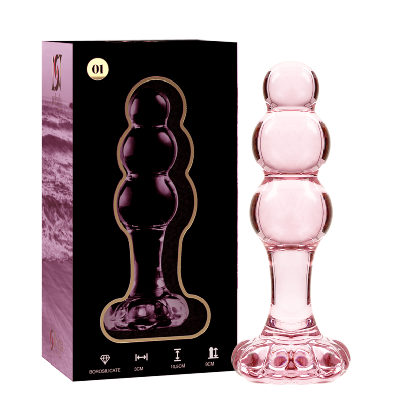 NEBULA SERIES BY IBIZA - MODEL 1 TRANSPARENT BOROSILICATE GLASS PLUG 10.5 CM -O- 3 CM